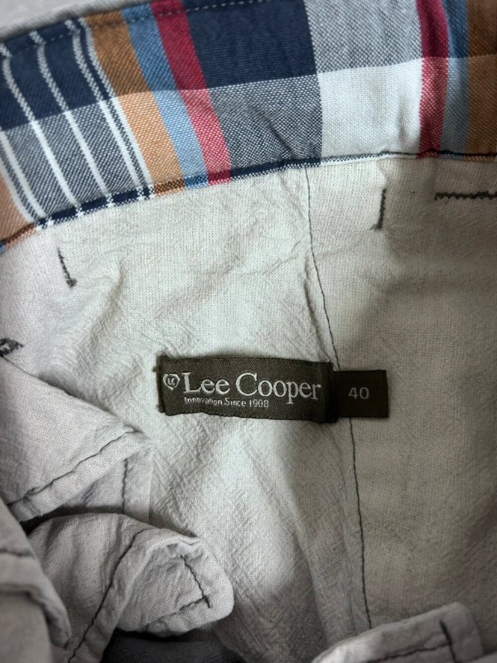 Lee Cooper Grey Cotton Chino Shorts Mens Size 40 - Picture 4 of 5